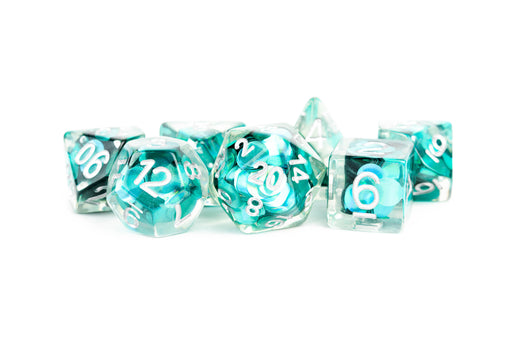 MDG 7-Piece Dice Set Mermaid Scales Inclusion - Pastime Sports & Games