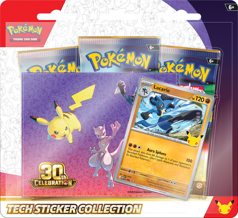 Pokemon 30th Celebration Tech Sticker Collection Pack/Case PRE ORDER