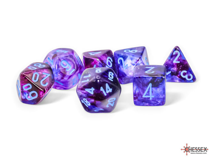 Nebula 7-Piece Mega-Hedral Dice Set Nocturnal With Blue (CHX22547)