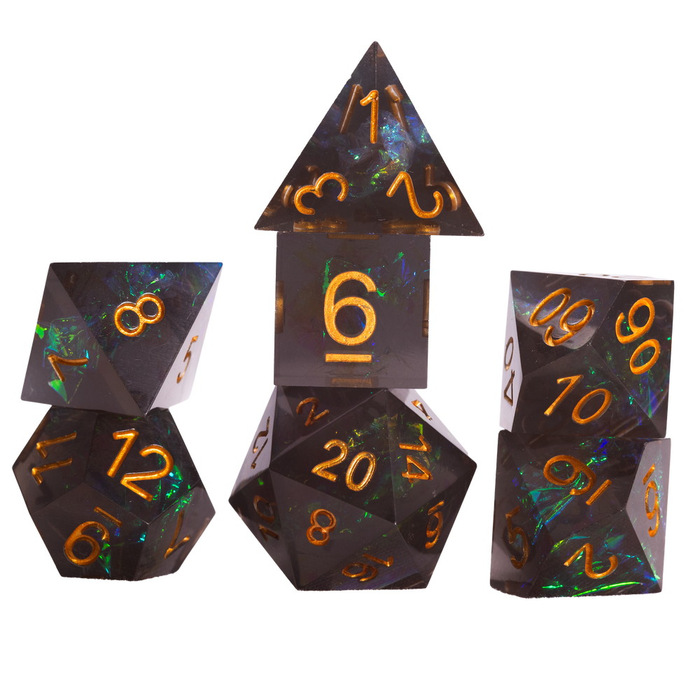 Sirius Sharp Edged Dice 7-Piece Dice Set Gaming Night Fairy