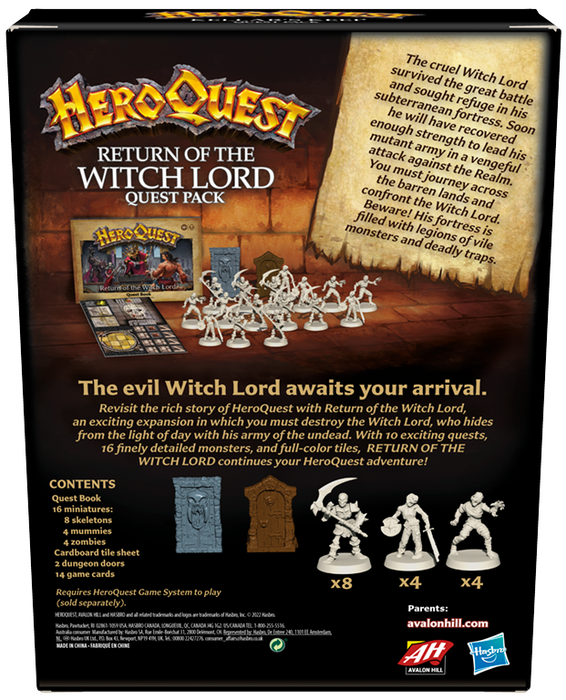 Hero Quest Return of the Witch Lord Quest Pack - Pastime Sports & Games