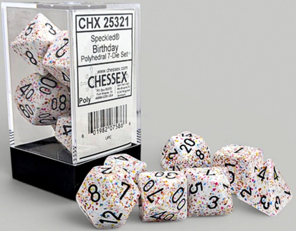 Speckled 7-Piece Polyhedral Dice Set Birthday