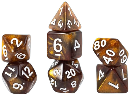 Sirius Dice 7-Piece Dice Set Gaming Treasures Unearthed Topaz - Pastime Sports & Games