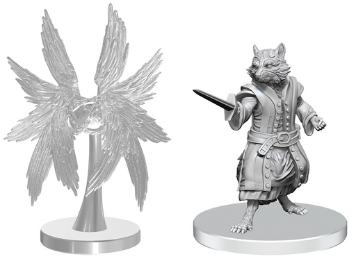 Pathfinder Battles Deep Cuts Unpainted Miniatures Procyal (Raccoon Agathion) & Zoaem (Ring Archon) - Pastime Sports & Games