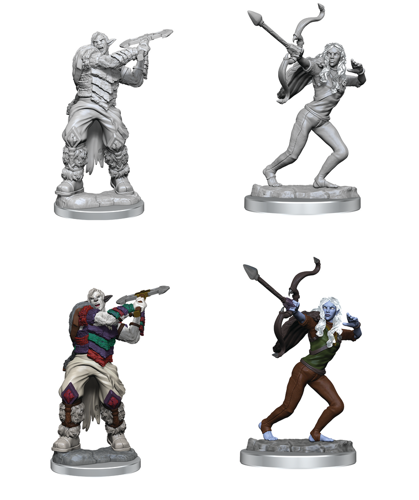 Critical Role Unpainted Miniatures Ashari Stoneguard & Ashari Skydancer