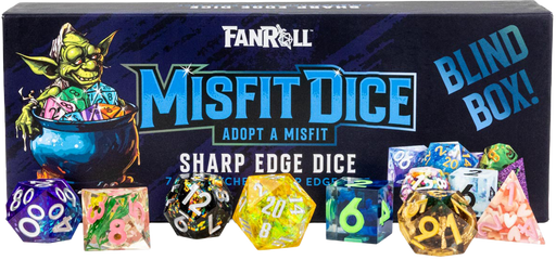 FanRoll Misfit Dice - 7 Mismatched Sharp Edge Dice Blind Box - Pastime Sports & Games