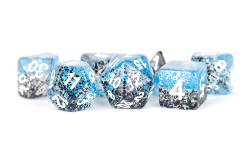 MDG 7-Piece Dice Set Particle Blue And Black - Pastime Sports & Games