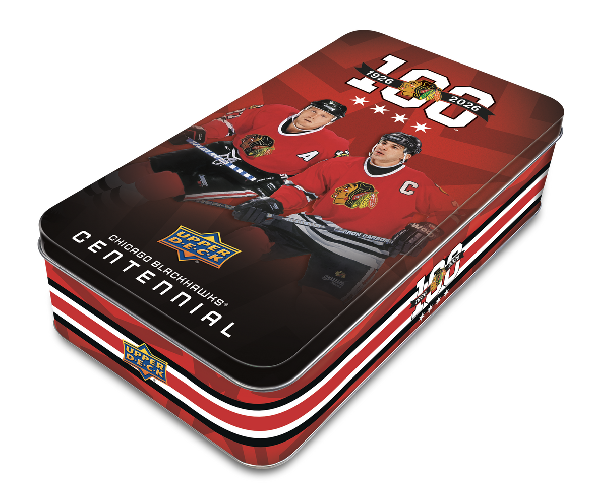 2025/26 Upper Deck Chicago Blackhawks Centennial NHL Hockey Hobby Tin/Case PRE ORDER - Pastime Sports & Games