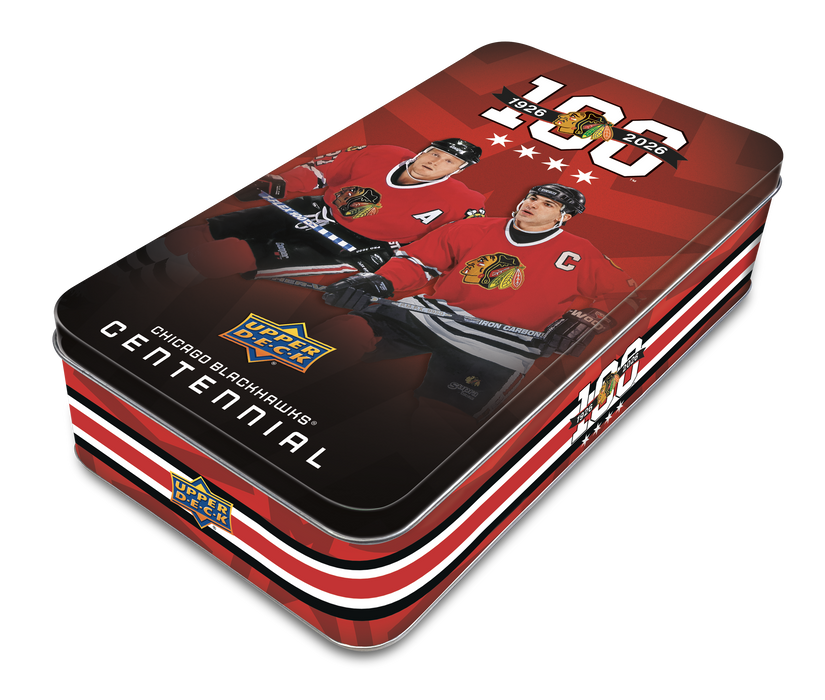 2025/26 Upper Deck Chicago Blackhawks Centennial NHL Hockey Hobby Tin/Case PRE ORDER - Pastime Sports & Games
