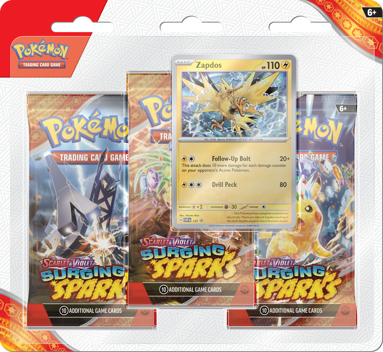 Pokemon Surging Sparks 3-Pack Blister Pack PRE ORDER