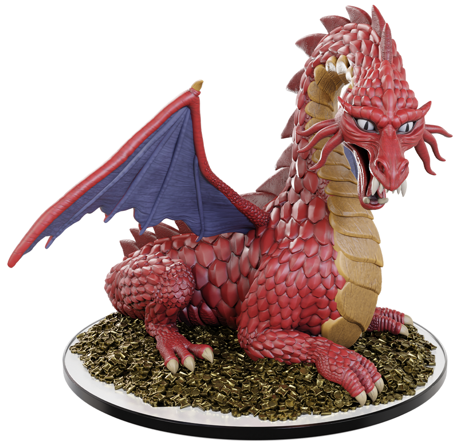 Icons Of The Realms Dungeons & Dragons 50th Anniversary Red Dragon - Pastime Sports & Games