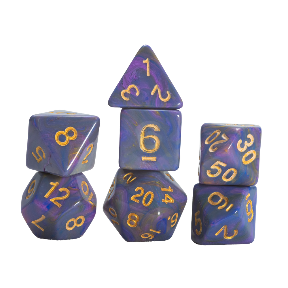 Sirius Dice 7-Piece Dice Set Gaming Purple Unicorn