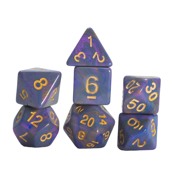 Sirius Dice 7-Piece Dice Set Gaming Purple Unicorn