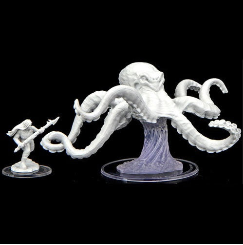 Critical Role Unpainted Miniatures Ashari Waverider & Octopus (90477) - Pastime Sports & Games