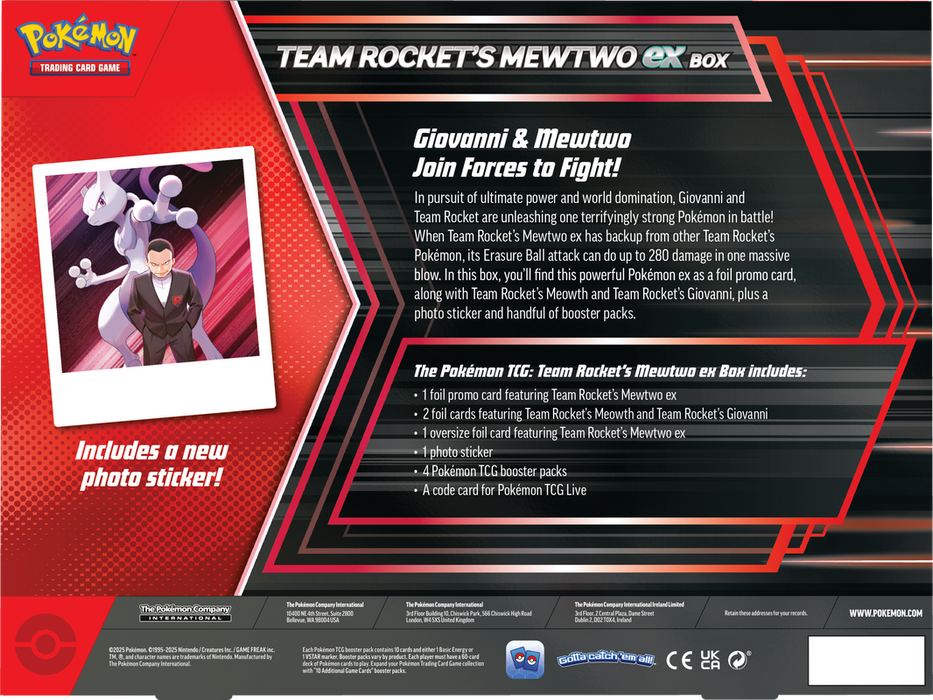 Pokemon Team Rocket's MewTwo ex Box - Pastime Sports & Games