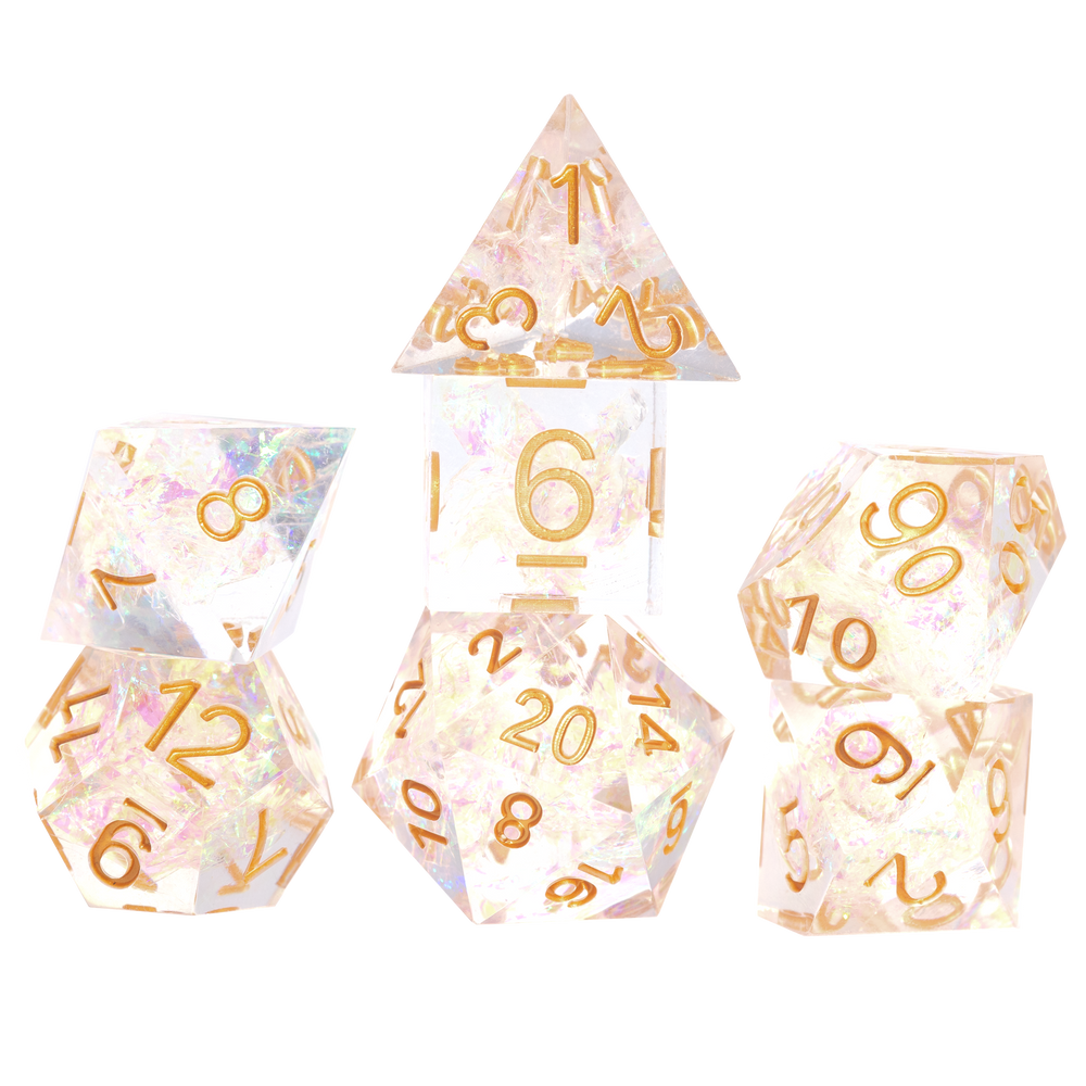 Sirius Sharp Edged Dice 7-Piece Dice Set Gaming Crystal Fairy