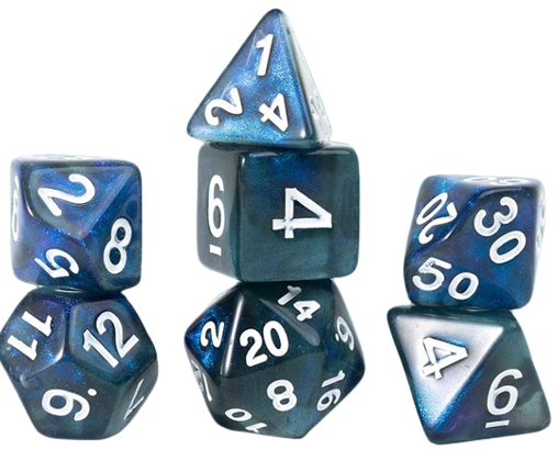 Sirius Dice 7-Piece Dice Set Gaming Treasures Unearthed Sapphire - Pastime Sports & Games