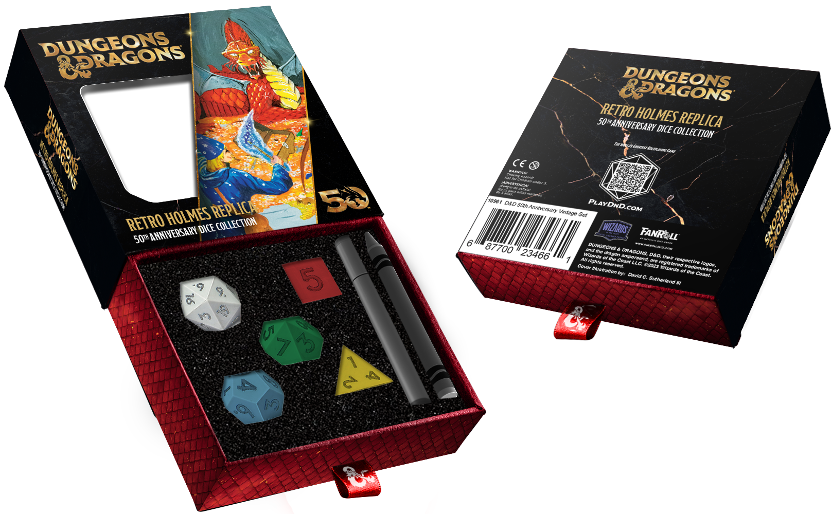 Dungeons & Dragons 50th Anniversary Vintage Dice Set - Pastime Sports & Games