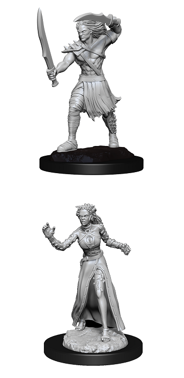 Magic The Gathering Unpainted Miniatures Vampire Lacerator & Vampire Hexmage (90179) - Pastime Sports & Games