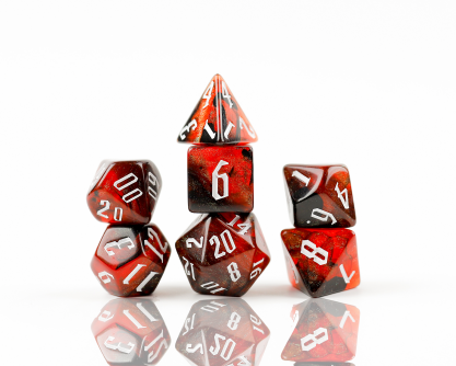 Nebula 7-Piece Dice Set Cherry Red And Black - Pastime Sports & Games
