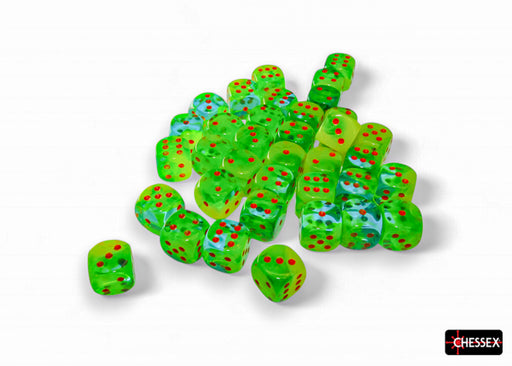 Gemini 36-Piece D6 Dice Set Plasma Green & Teal with Orange CHX26870