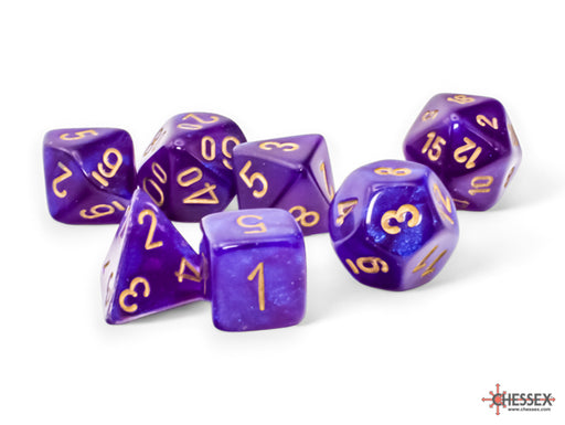 Borealis 7-Piece Mega-Hedral Dice Set Royal Purple With Gold (CHX22587)