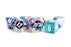 MDG 7-Piece Metal Dice Set Rainbow With White - Pastime Sports & Games