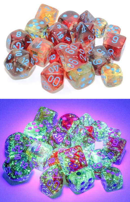 Nebula 12-Piece Dice Set Primary With Blue (CHX27759) - Pastime Sports & Games