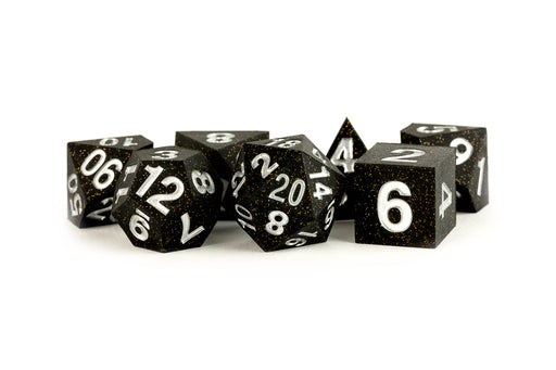MDG Silicone 7-Piece Dice Set Rubber Gold Scatter - Pastime Sports & Games