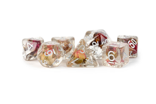 FanRoll 7-Piece Dice Set Rose Inclusion - Pastime Sports & Games