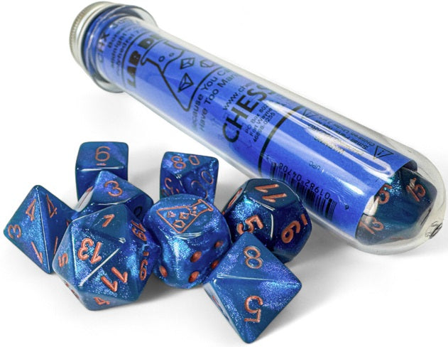 Borealis 7-Piece Dice Set Midnight/Copper - Pastime Sports & Games