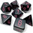 Opaque 7-Piece Dice Set Black With Pink