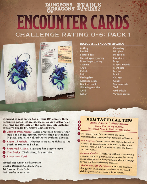 Dungeons & Dragons Encounter Cards 0-6 Pack 1 - Pastime Sports & Games