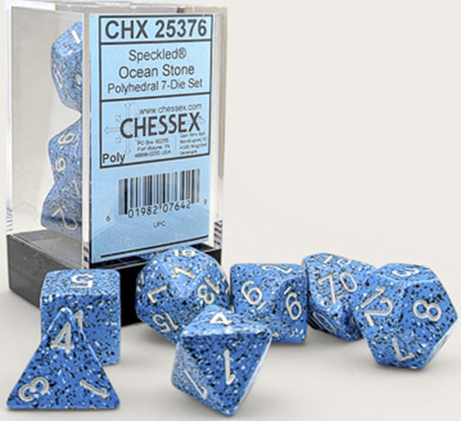 Speckled 7-Piece Polyhedral Dice Set Ocean Stone