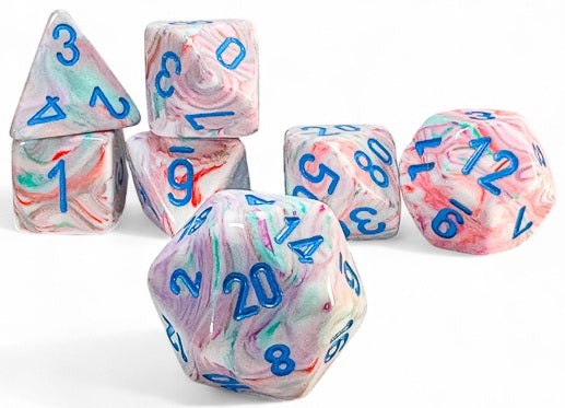 Festive 7-Piece Mega-Hedral Dice Set Pop Art With Blue (CHX22544)