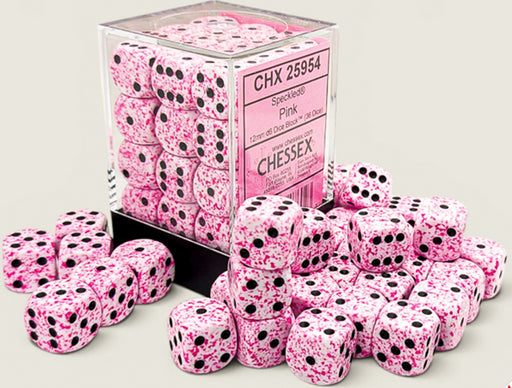 Speckled 36-Piece Six Sided 12mm Dice Set Pink