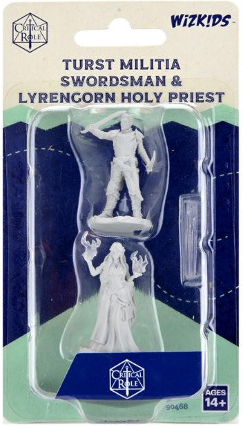 Critical Role Unpainted Miniatures Trust Militia Swordsman & Lytengorn Holy Priest (90468) - Pastime Sports & Games