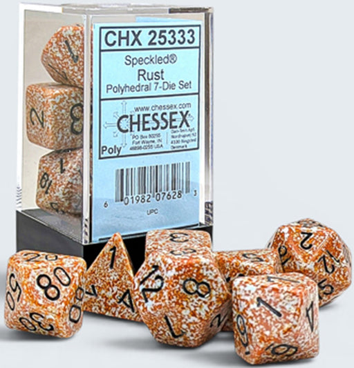 Speckled 7-Piece Polyhedral Dice Set Rust