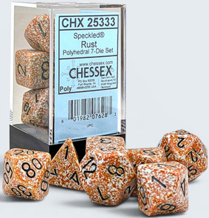 Speckled 7-Piece Polyhedral Dice Set Rust