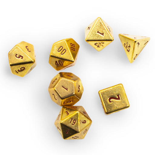 Ultra Pro Dungeons & Dragons 50th Anniversary 7-Piece Set Metal Dice Set - Pastime Sports & Games