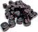 Opaque 36-Piece D6 Dice Set Black With Pink