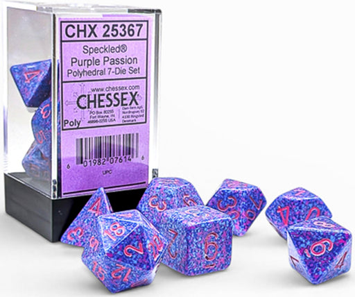 Speckled 7-Piece Polyhedral Dice Set Purple Passion