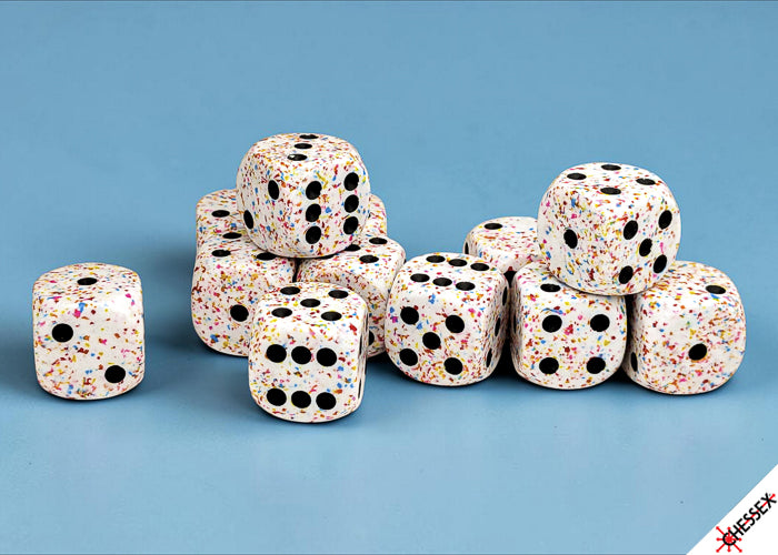 Speckled 12-Piece Six Sided 16mm Dice Set Birthday