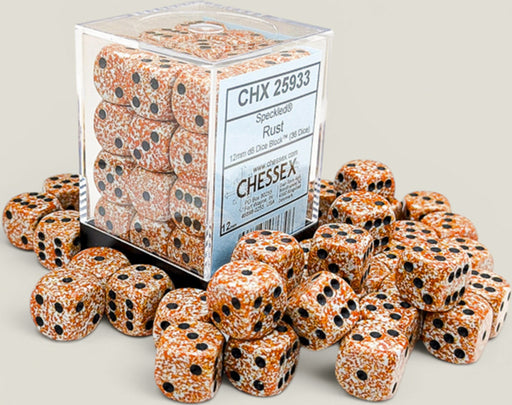 Speckled 36-Piece Six Sided 12mm Dice Set Rust