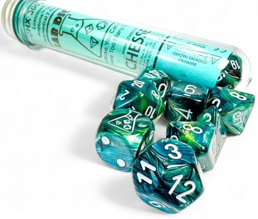 Lustrous 7-Piece Dice Set Neptune/Grey - Pastime Sports & Games