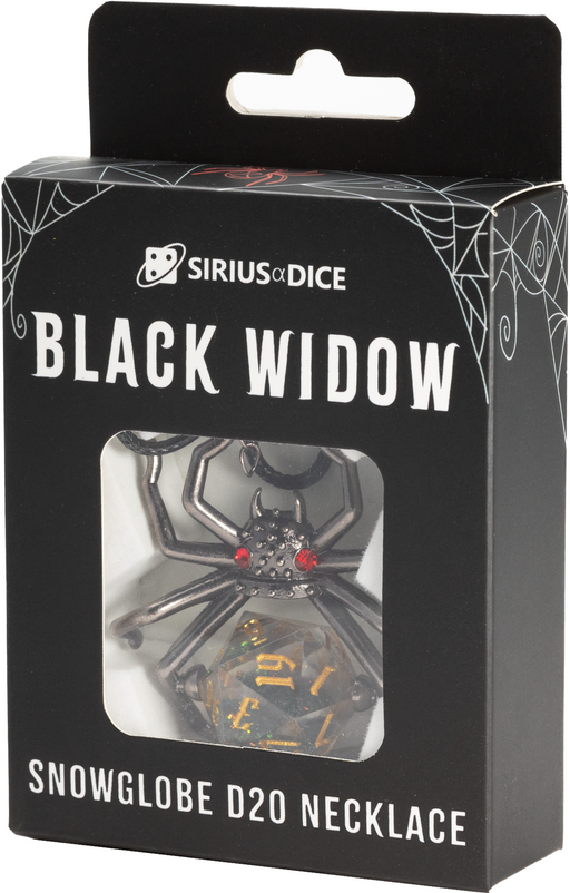 Sirius Dice Black Widow Snowglobe D20 Neckalce