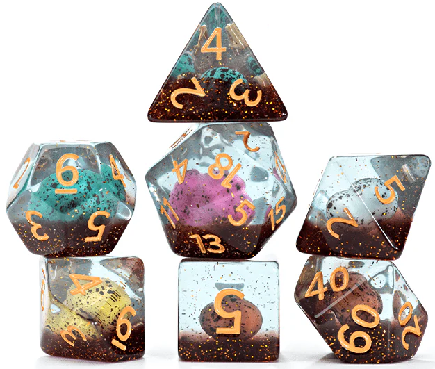 Inclusion 7-Piece Dice Set Dinosaur Eggs