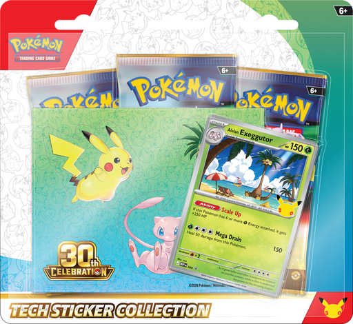 Pokemon 30th Celebration Tech Sticker Collection Pack/Case PRE ORDER