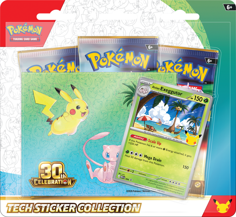 Pokemon 30th Celebration Tech Sticker Collection Pack/Case PRE ORDER