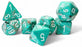 Marble 7-Piece Mega-Hedral Dice Set Oxi-Copper With White (CHX22403)
